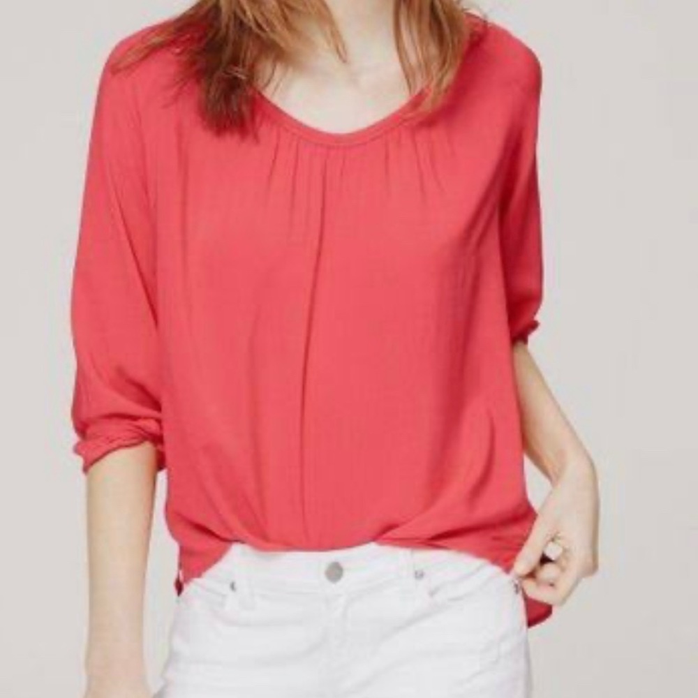 NWT Ann Taylor Loft coral blouse